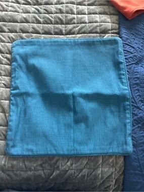 Crate&Barrel Henley Peacock Blue Pillow Cover 18x18
